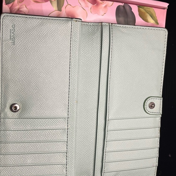 Mint Green Coach Wristlet - Picture 3 of 9